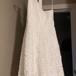 Elegant White Textured Dress